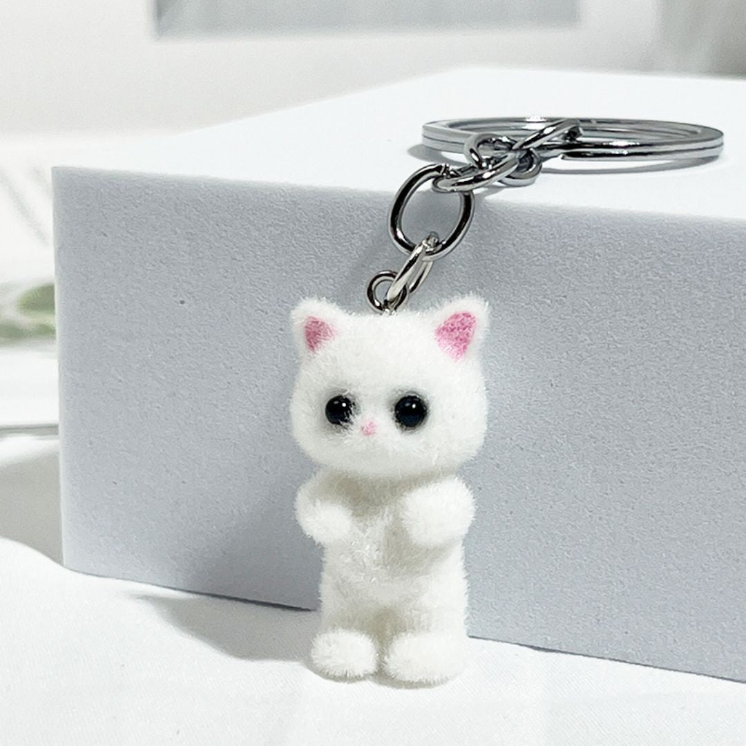 Cute Plush Cat Keychain Set