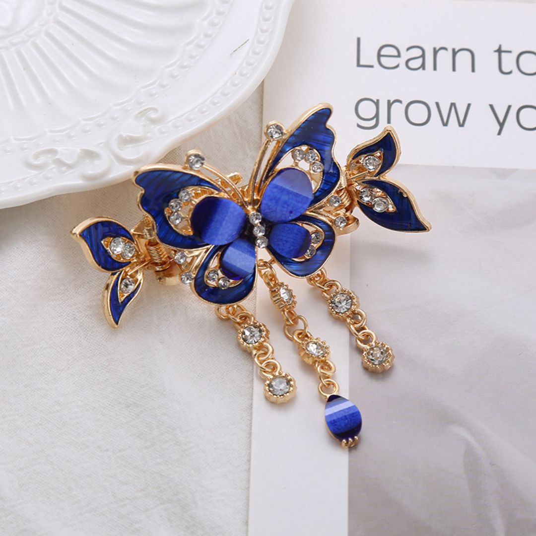 Korean Style Blue Butterfly Claw Clip