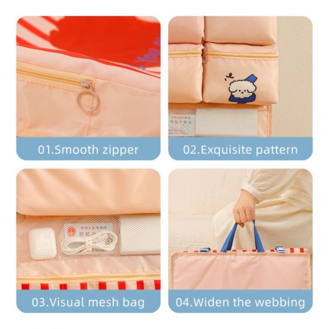 Multi-Compartment Foldable Travel Organizer Bag