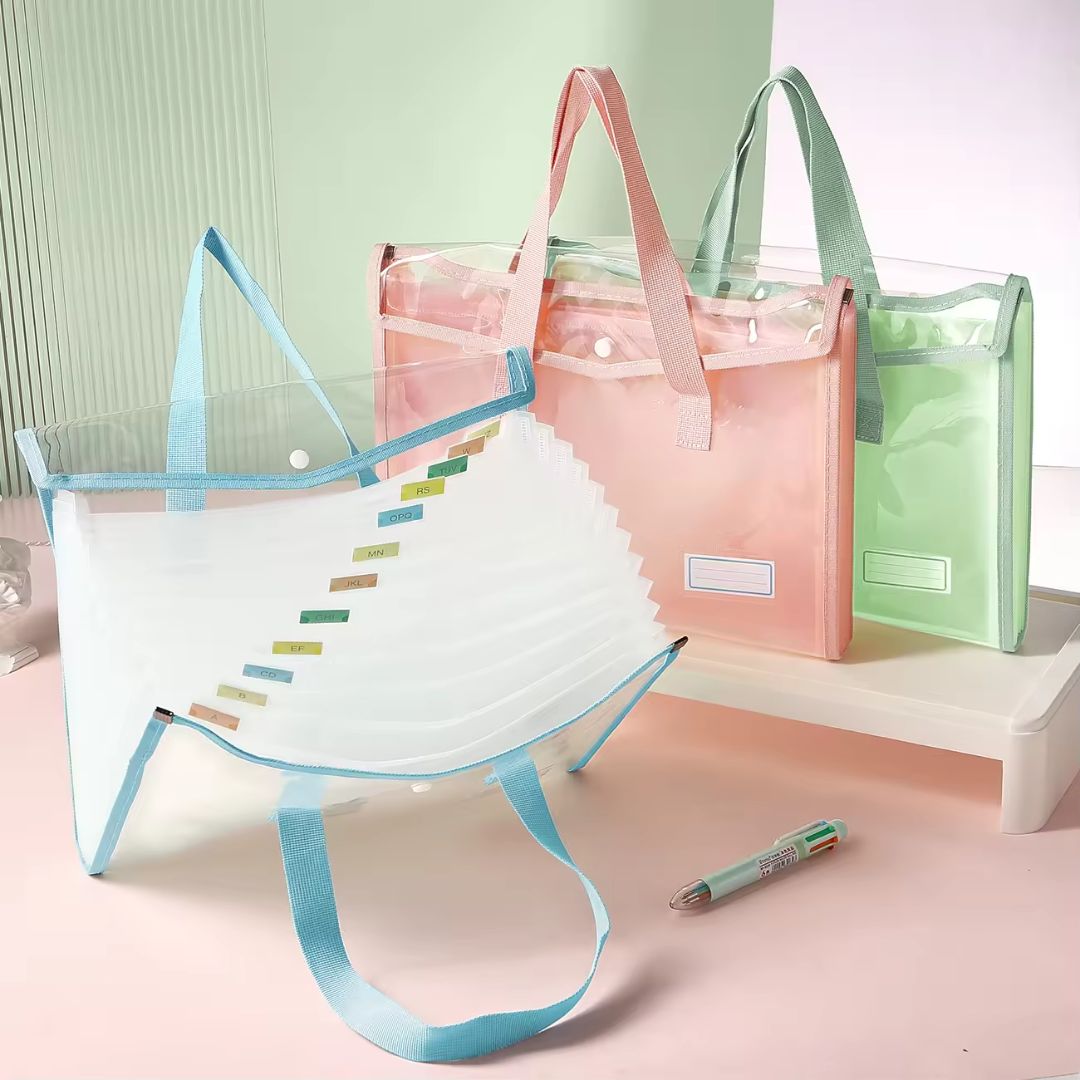 Multi Layer Transparent PVC File Bag For Students