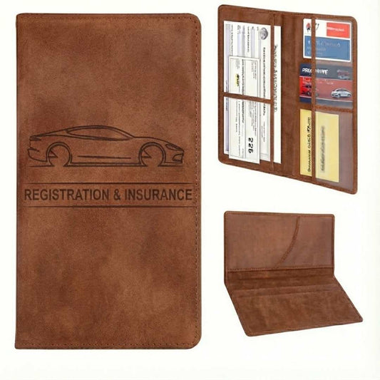 Leather Registration and Insurance Card Holder