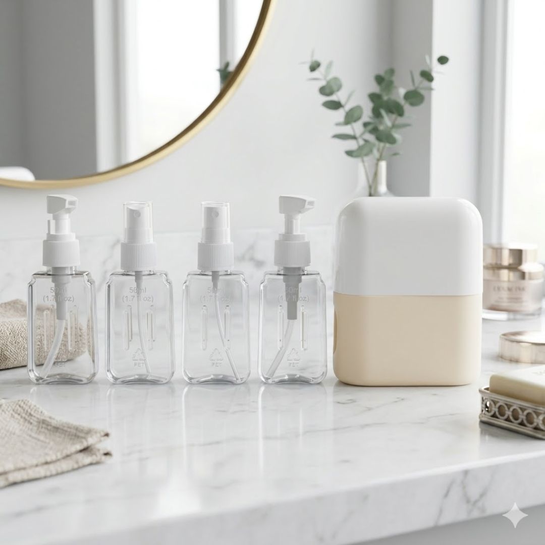 TravelEase Refillable Toiletry Bottle Set