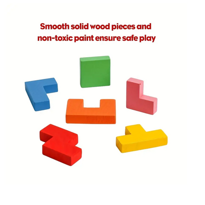 Colorful 3D Wooden Tetris Block Puzzle