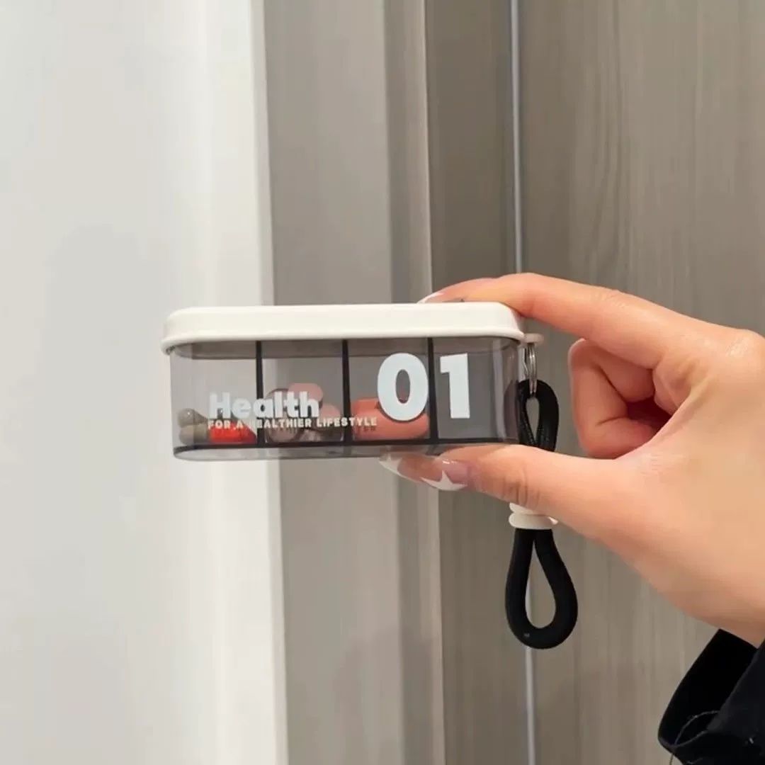 Portable Medicine Box with Key Ring