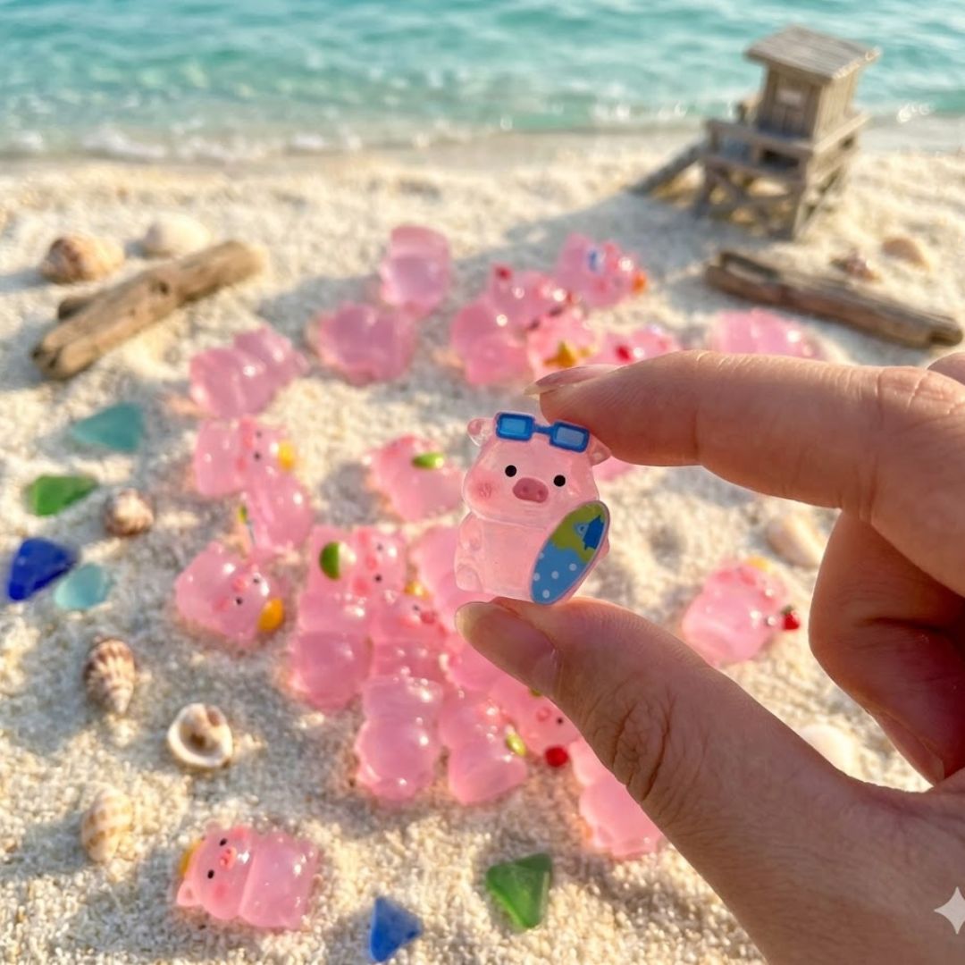Mini Pig Resin Figurines Set