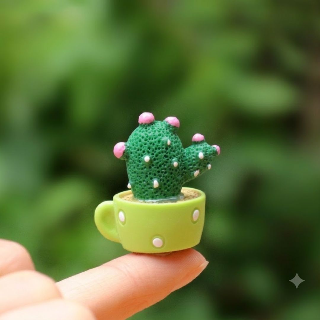 4PCS Mini Resin Cactus Plant Decoration Set