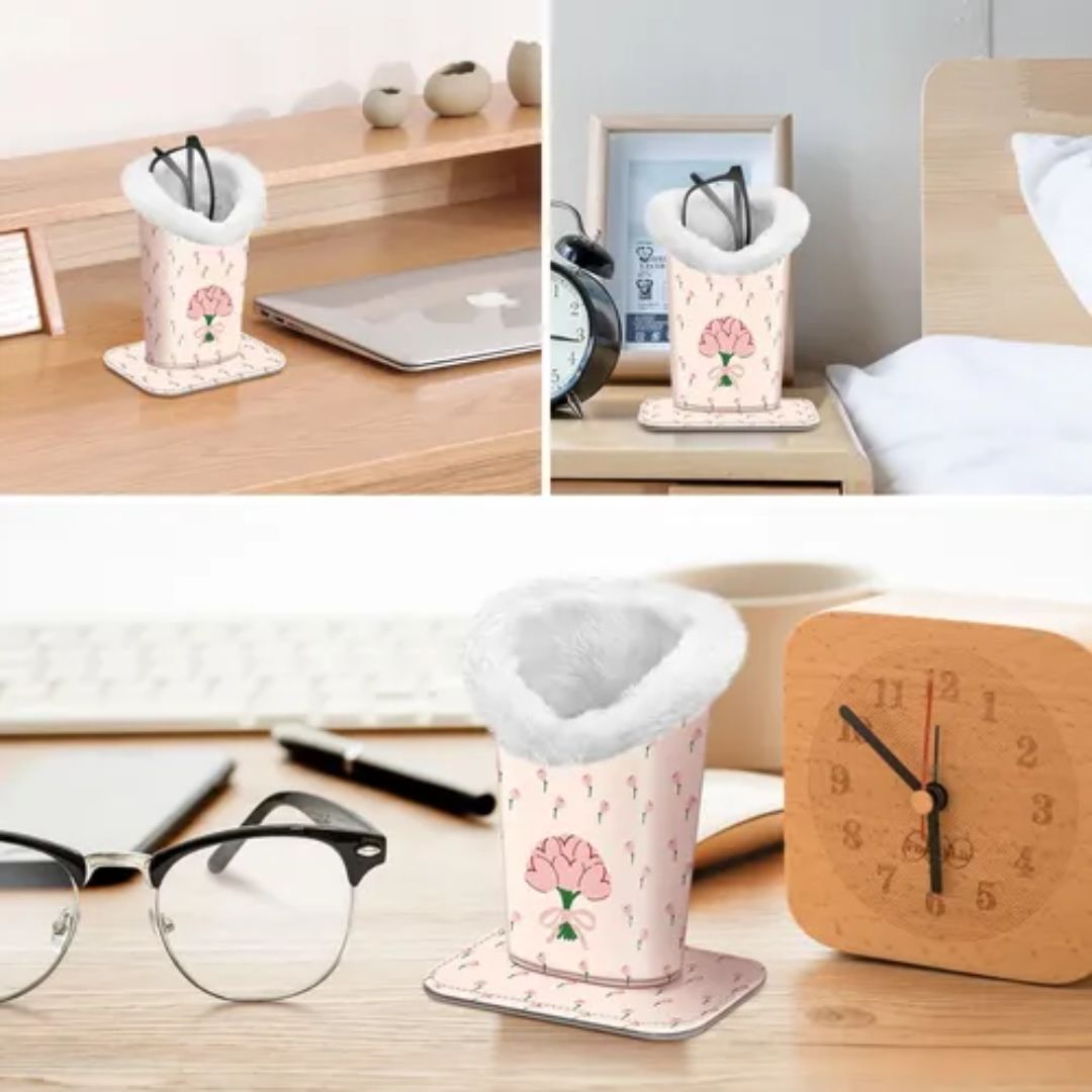 PU Leather Glasses Holder with Magnetic Base
