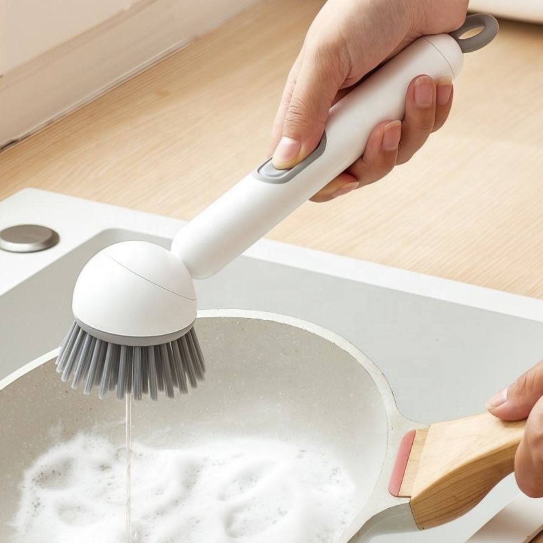 Self-Dispensing Dish Cleaning Brush Soap Dispenser