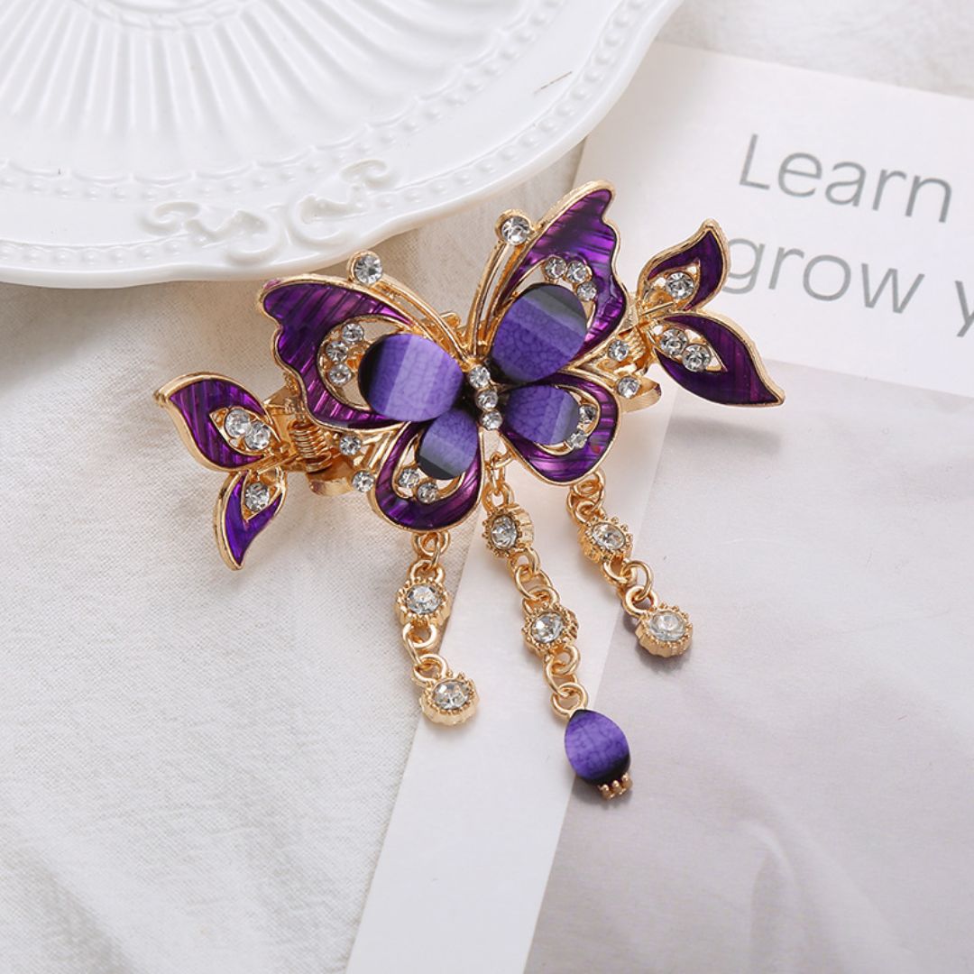 Korean Style Blue Butterfly Claw Clip