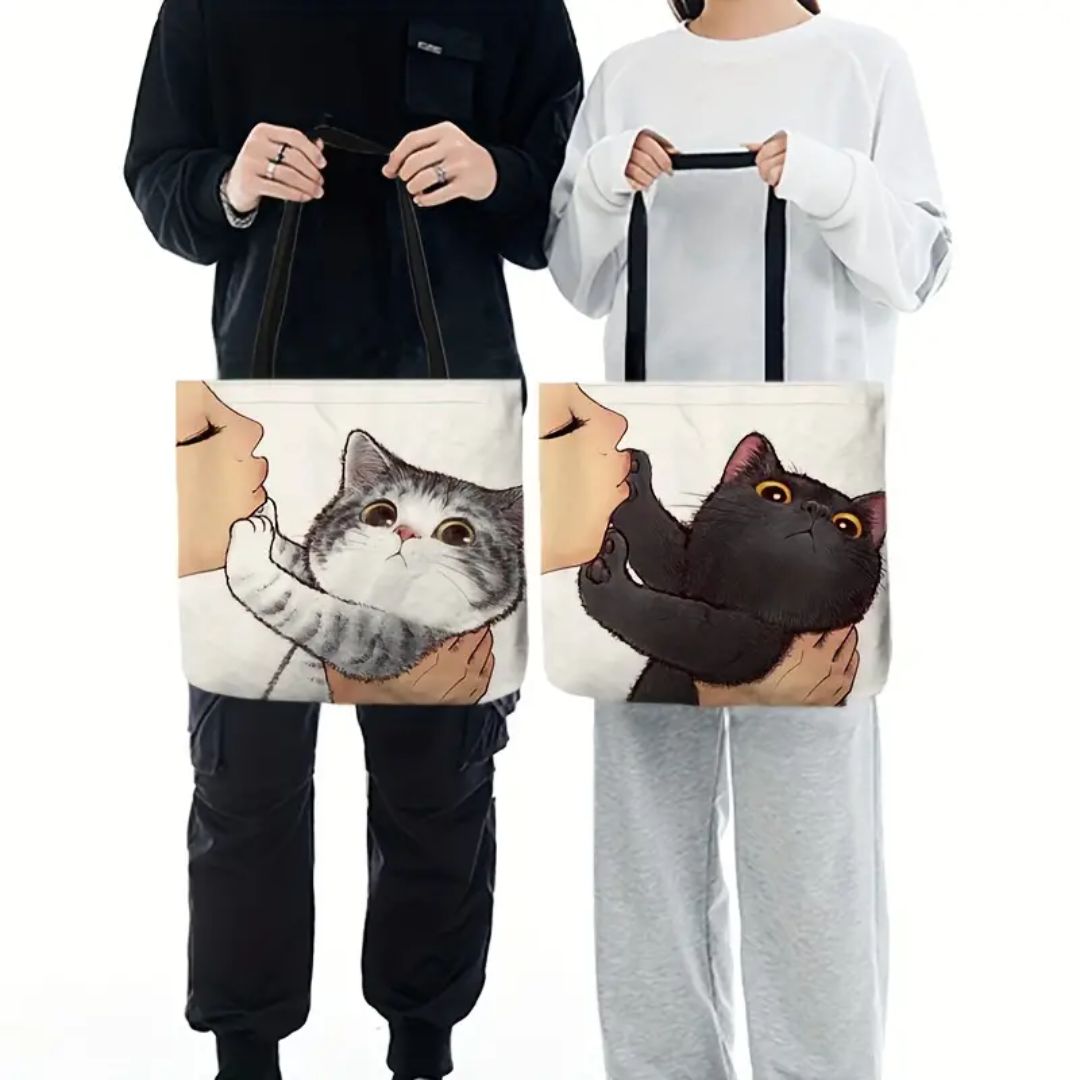 Cute Kitty Canvas Tote Bag