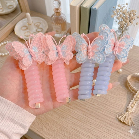 Butterfly Telephone Wire Line Hair Ties Girls