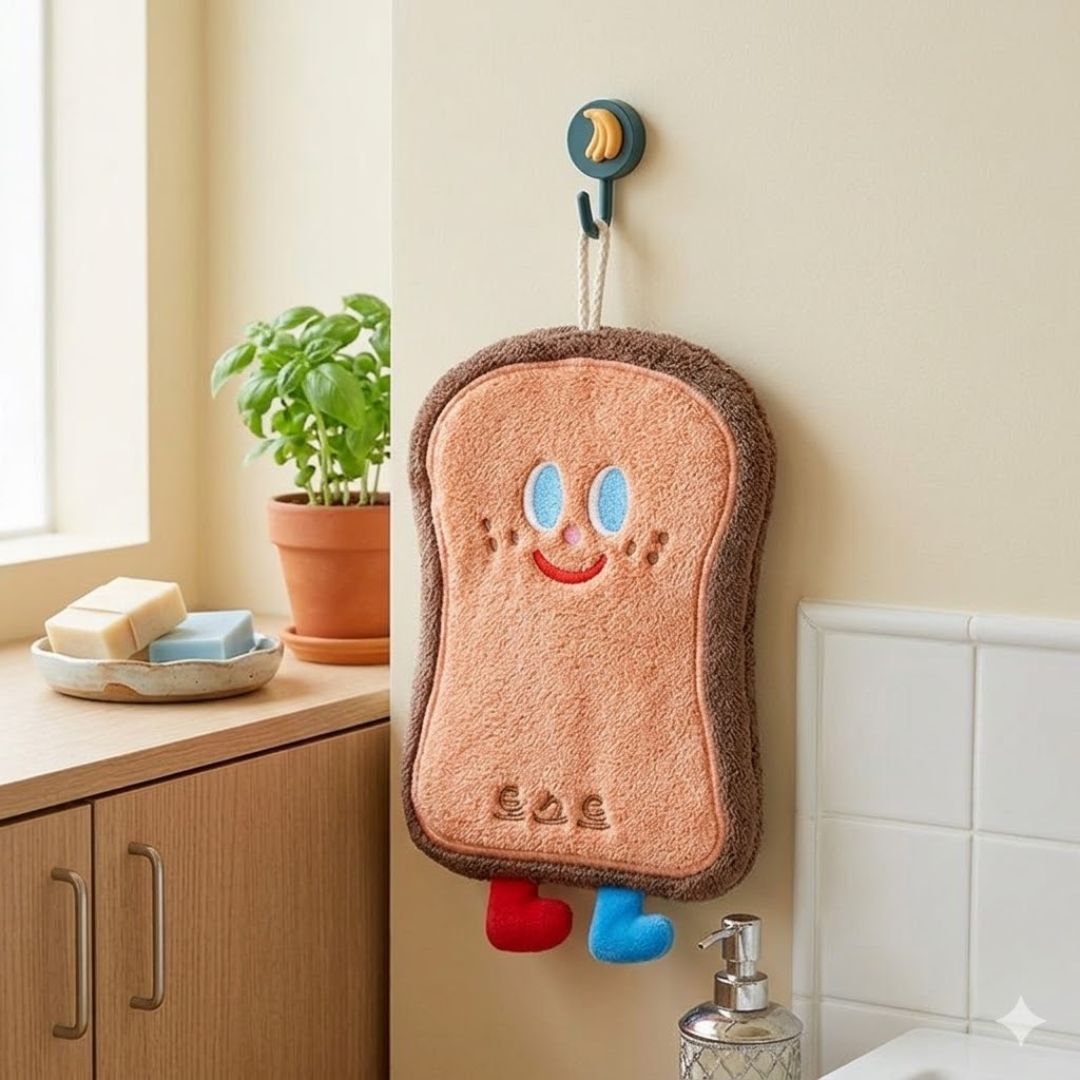Cute Cartoon Cheese Toast Microfiber Hand Towel