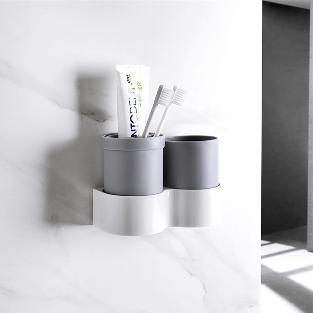 Sleek Space-Saving Toothbrush Holder With Cup