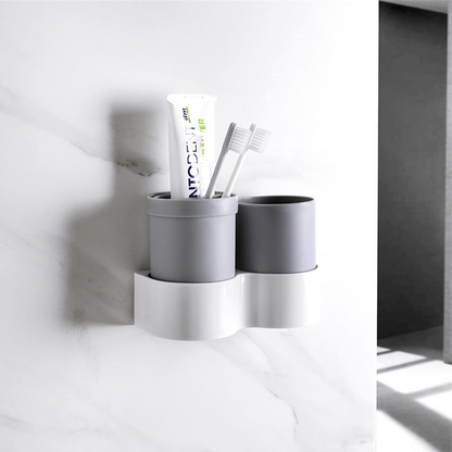 Sleek Space-Saving Toothbrush Holder With Cup