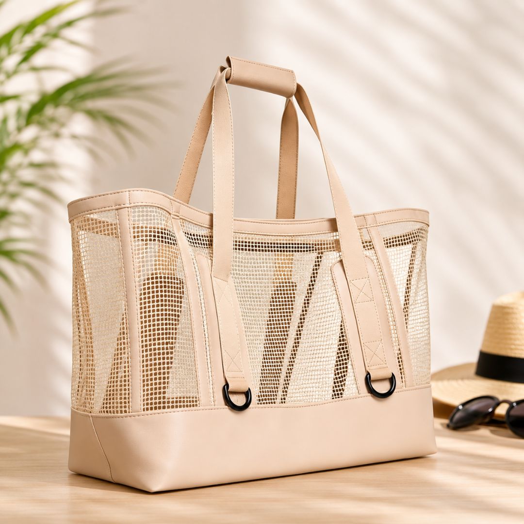 Custom Large Capacity Mesh Beach Tote Bag