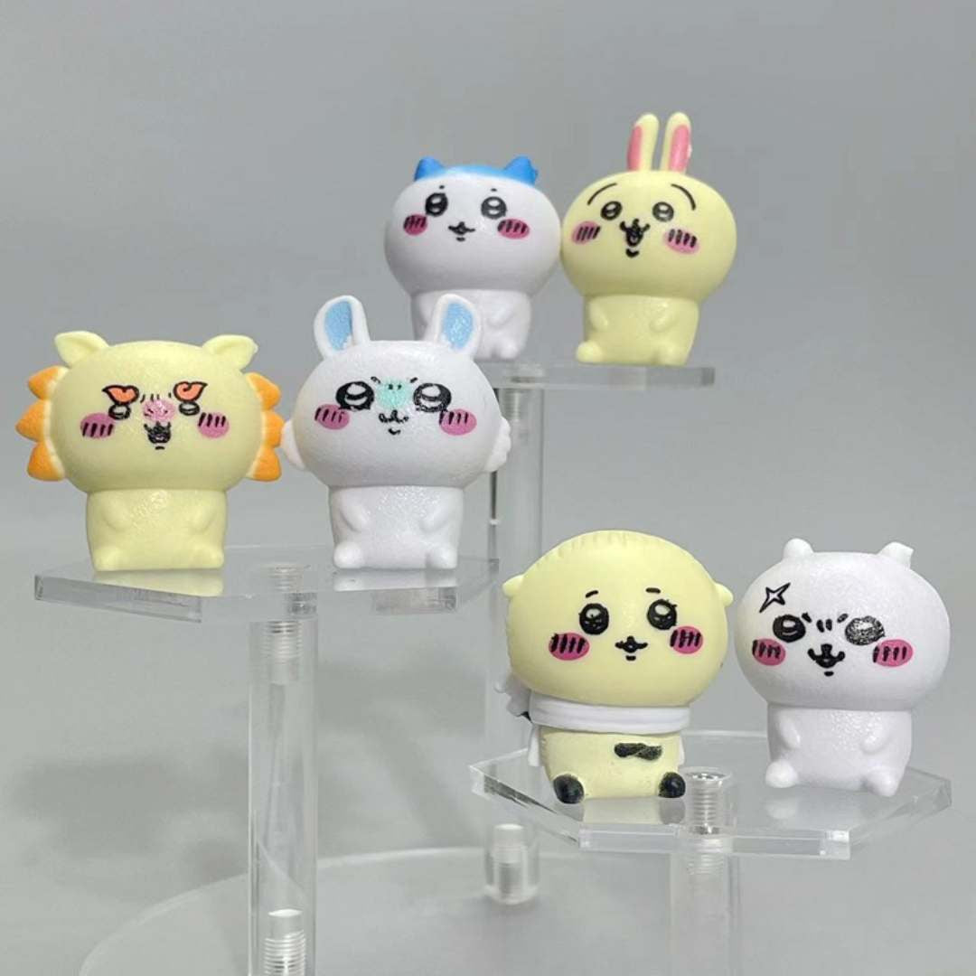 Set of 6- Emoji Figurine Cute Ornament Miniature