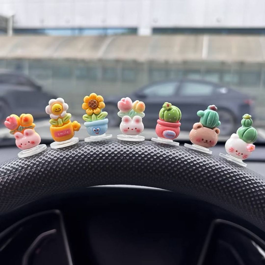 Mini Cute Plant Dashboard Figurines for Car, Home & Office