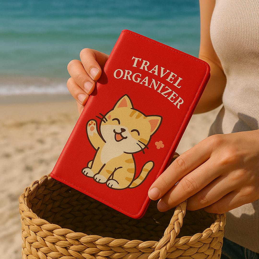 Multipurpose Documents Cards Organizer  - Cat Red