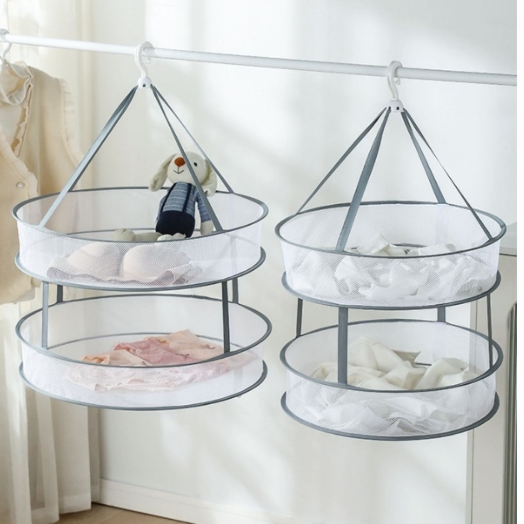 Foldable 2-Tier Clothes Drying Rack