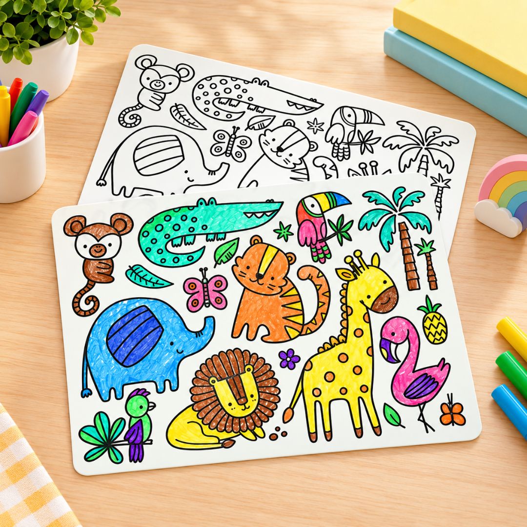 Reusable Silicone Coloring Mat for Kids