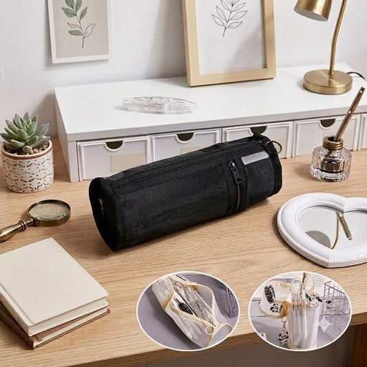 Transparent Mesh Pencil Pouch with Zipper