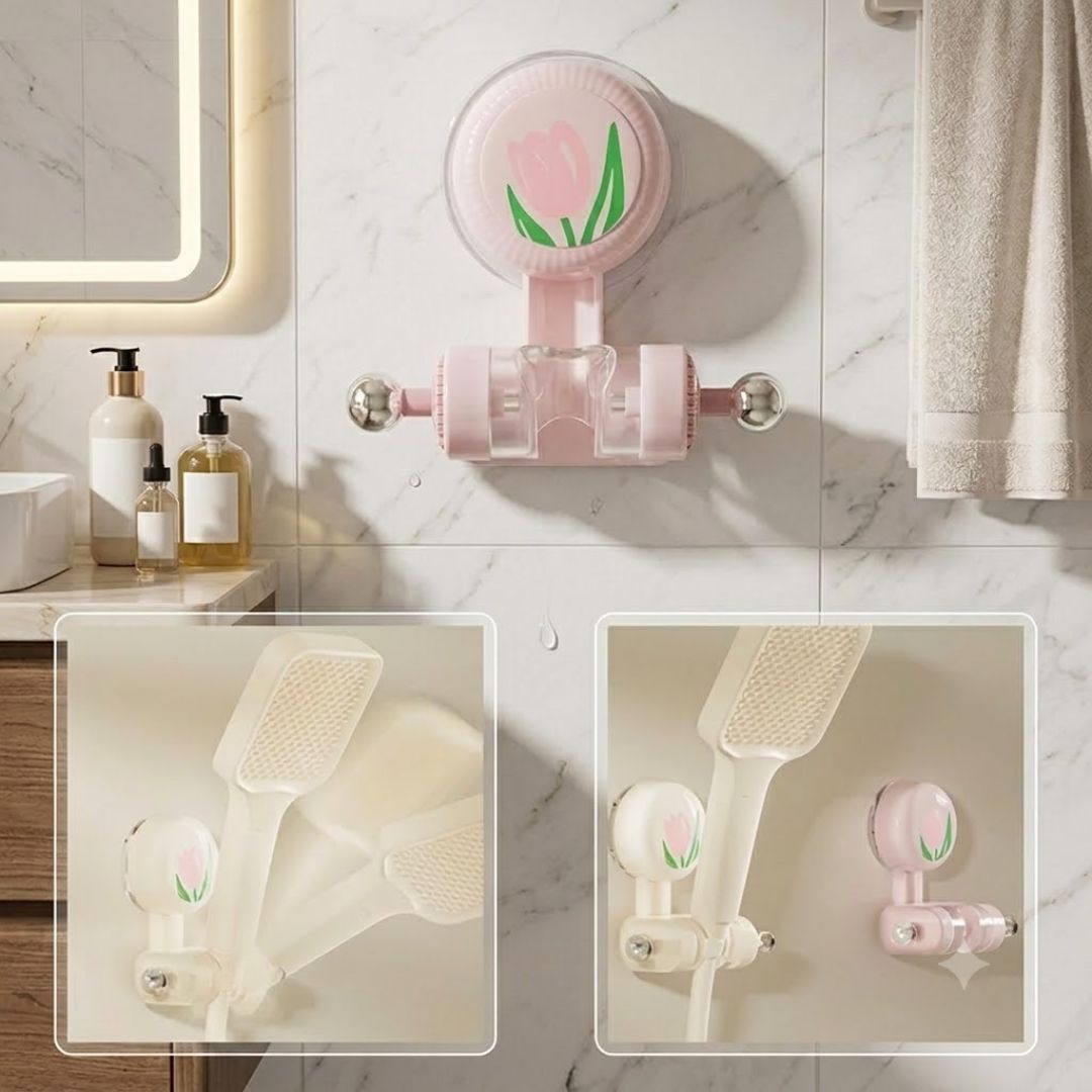 Cute Tulip Bathroom Adjustable Shower Holder