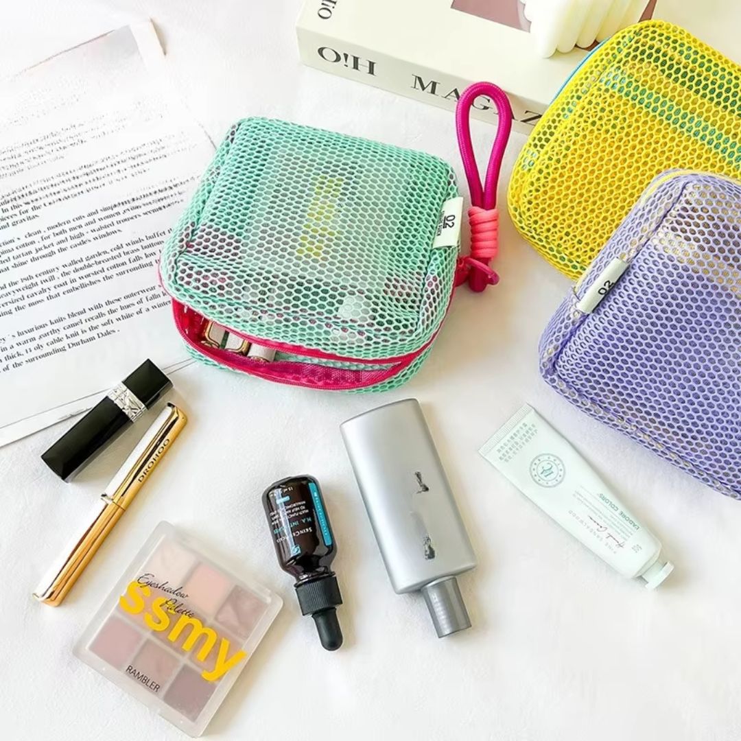 Cute Colorful Mesh Cosmetic Organizer