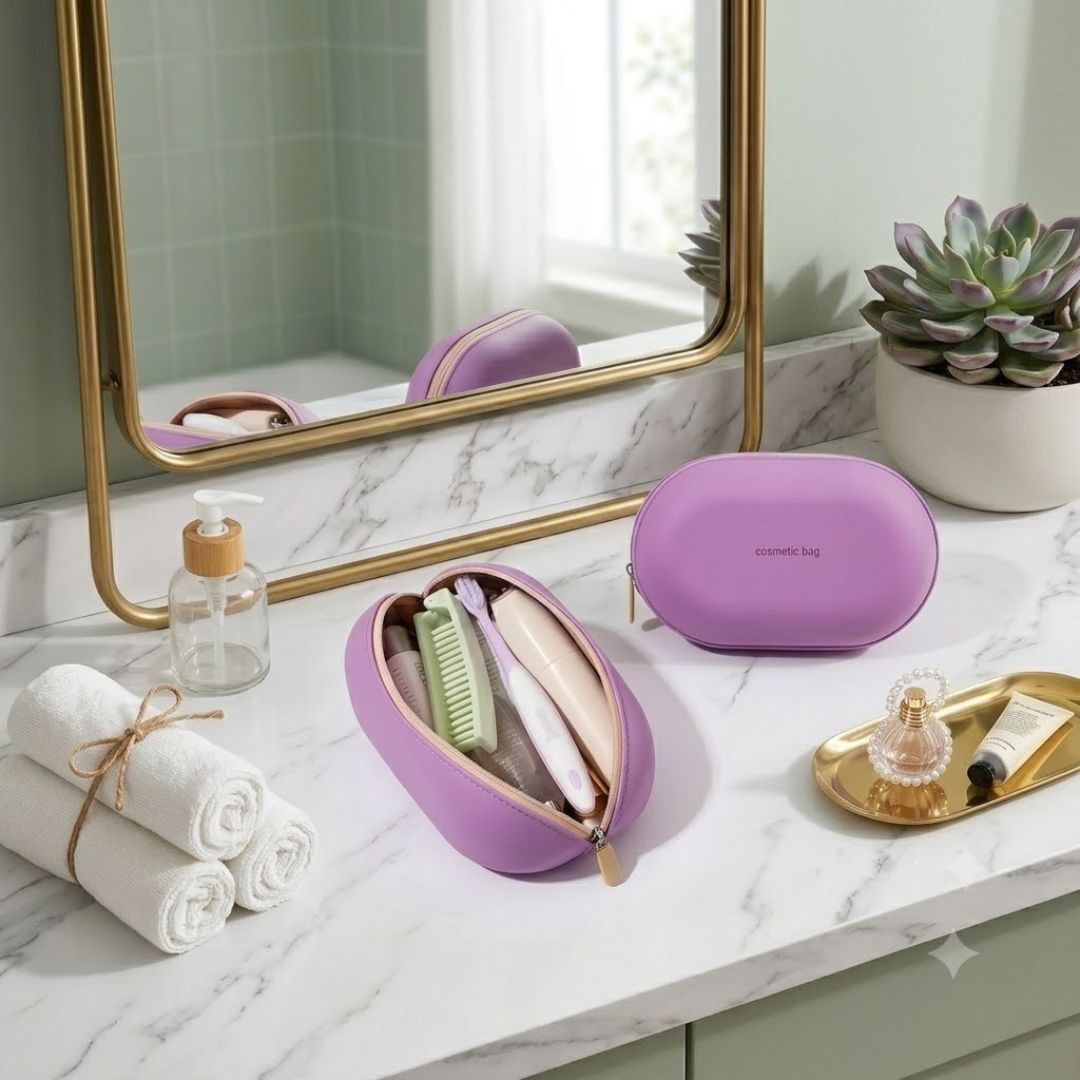 Soft Waterproof Cosmetic Pouch with Zipper