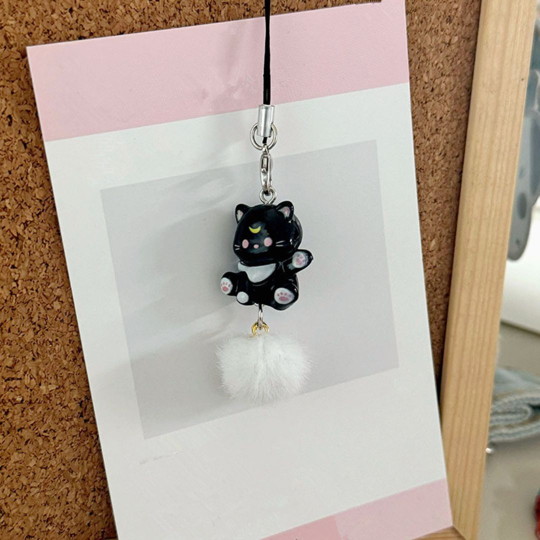 Cute cat with Ball Mobile Phone Charm