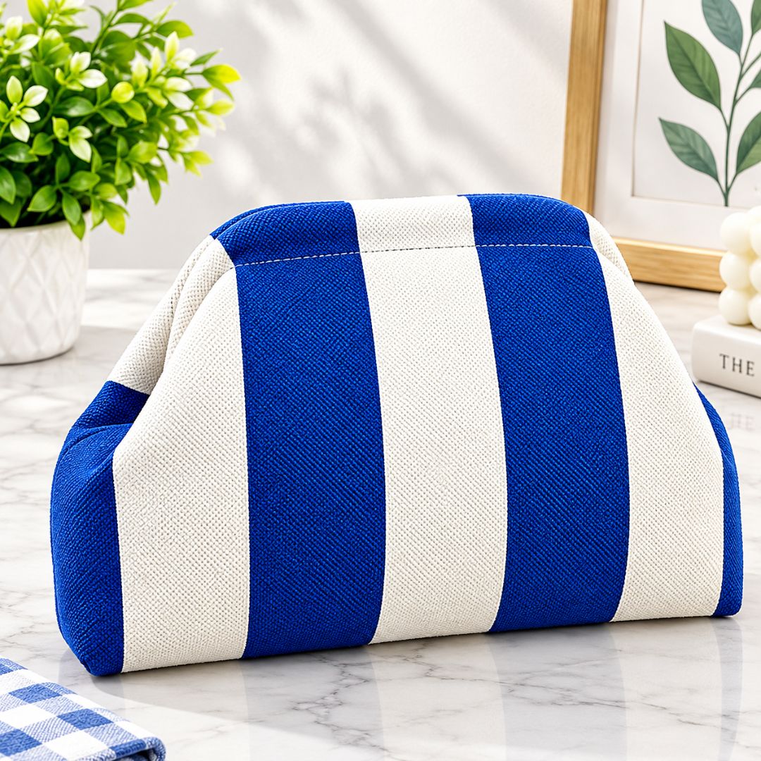 Women's Knitted Striped Cosmetic Makeup Bag