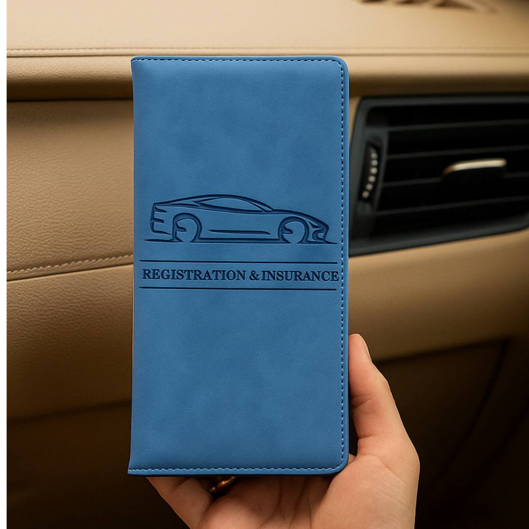 Leather Unique Car Registration and Insurance Card Holder