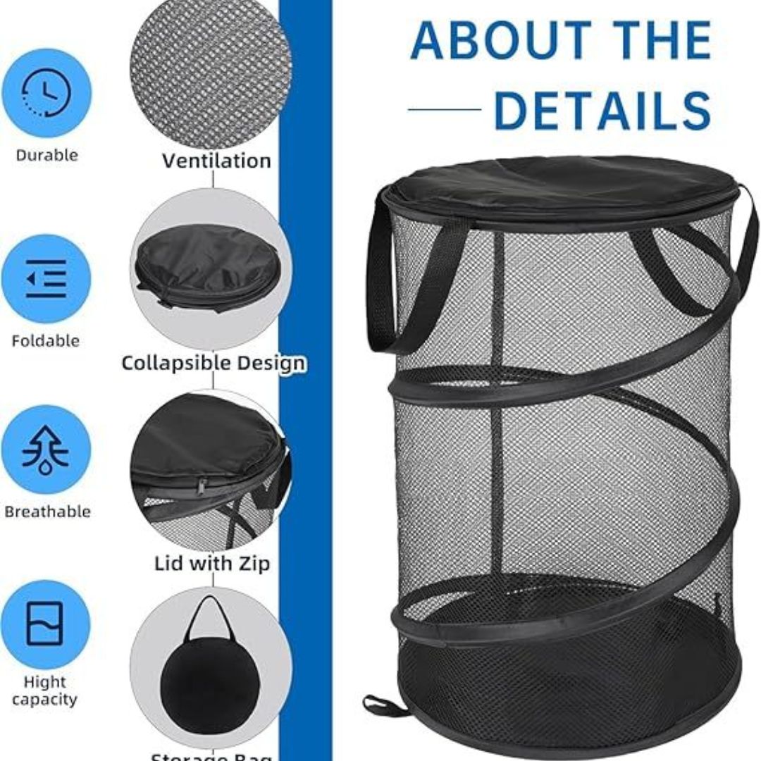Foldable Mesh Laundry Hamper