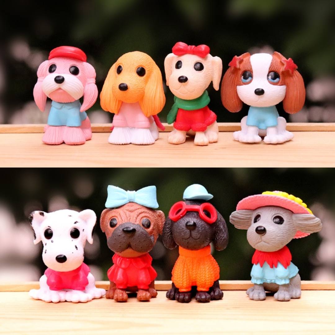 Delightful 8-Piece Dog Figurine Set