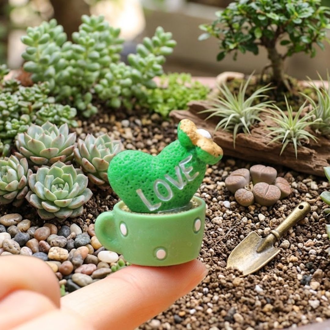 4PCS Mini Resin Cactus Plant Decoration Set