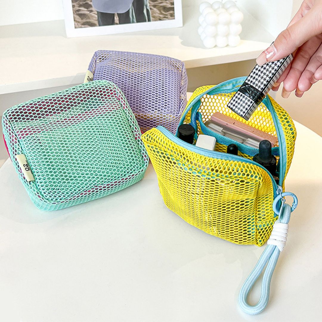 Cute Colorful Mesh Cosmetic Organizer