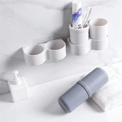 Sleek Space-Saving Toothbrush Holder With Cup