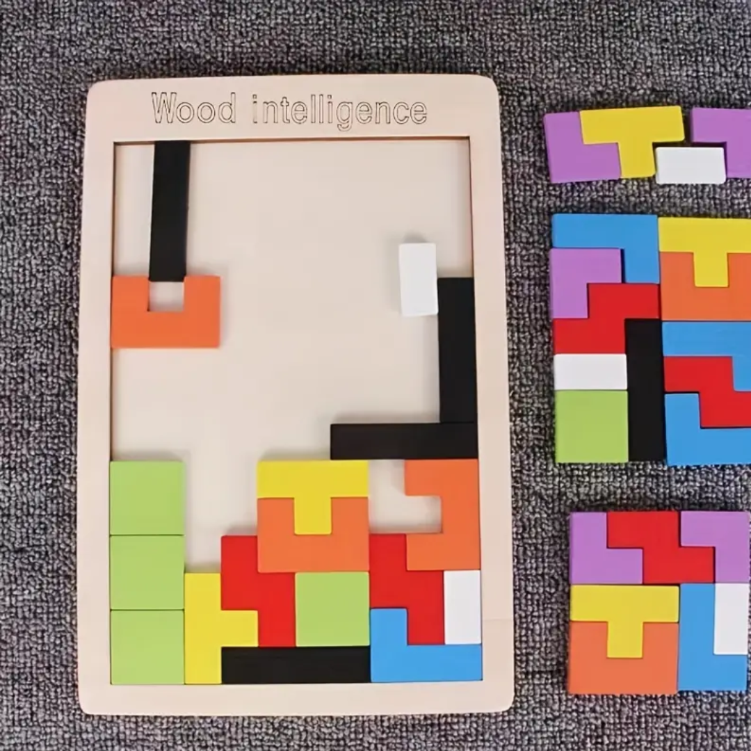 Colorful 3D Wooden Tetris Block Puzzle