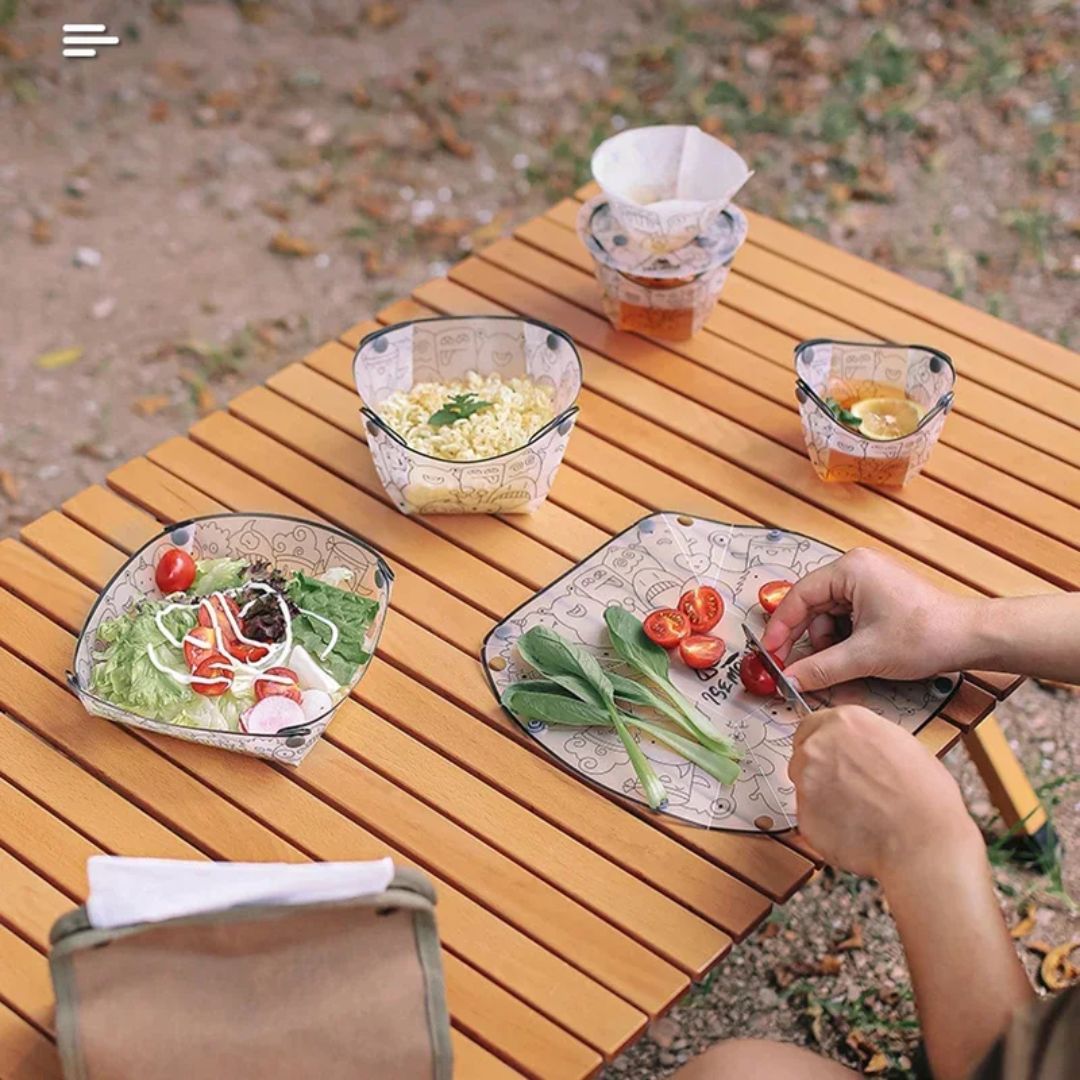 Foldable Tableware Bowl Set For Outdoors