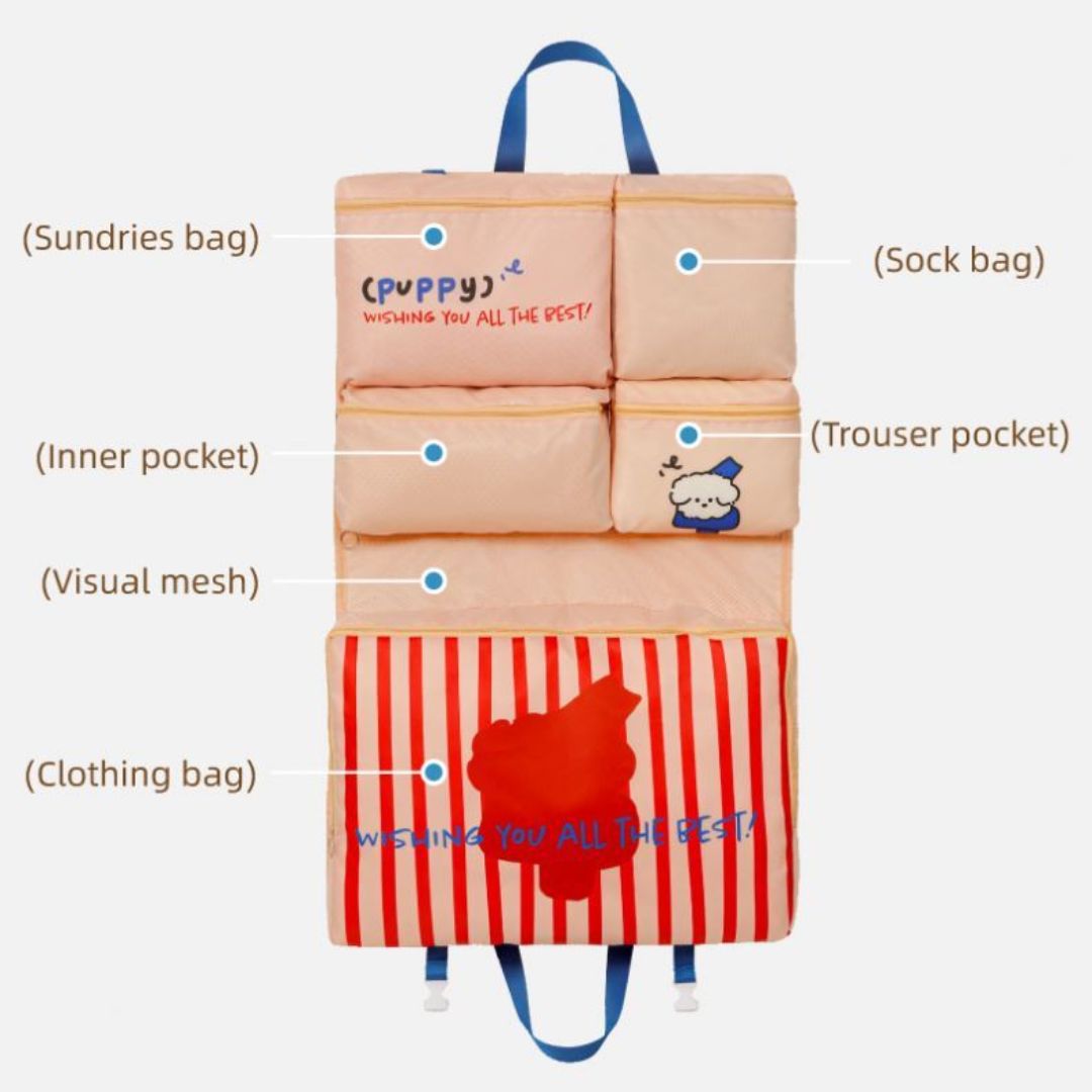 Multi-Compartment Foldable Travel Organizer Bag