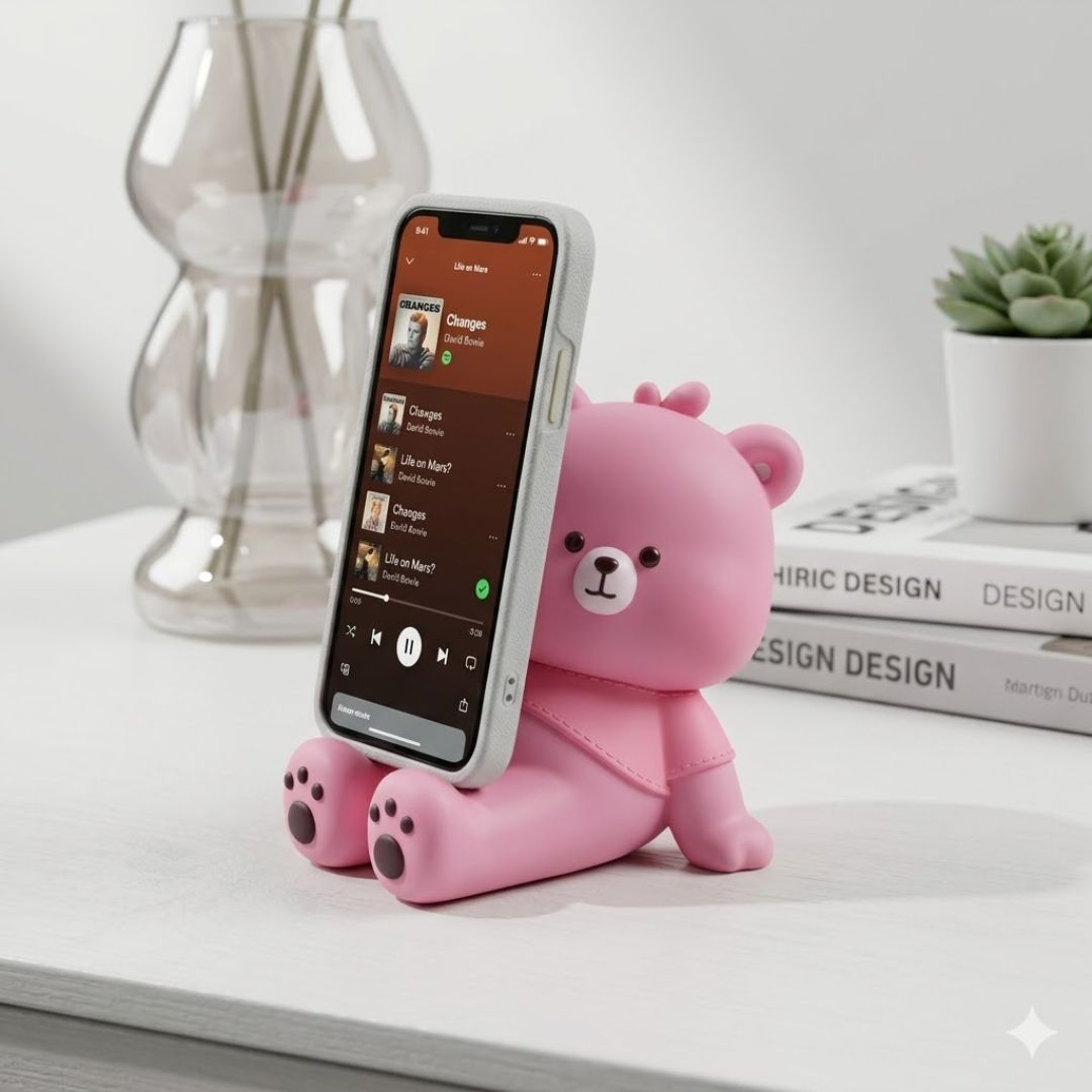 Pink Bear Desk Phone Stand