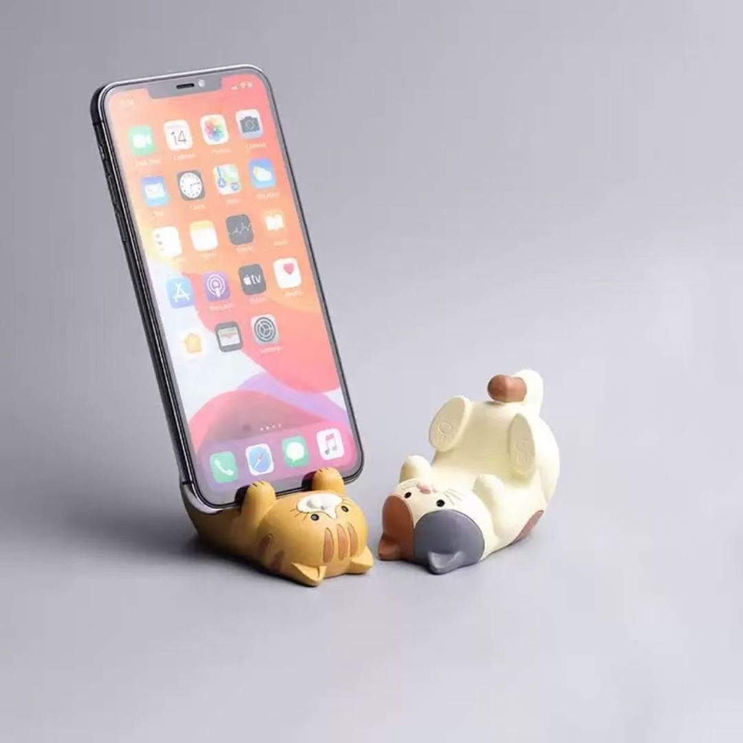 Cute Cat Desk Organizer with Phone Stand