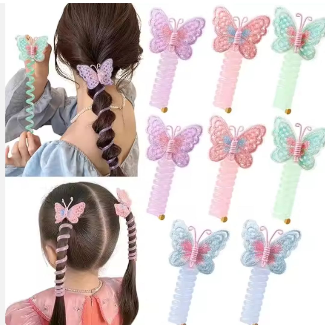 Butterfly Telephone Wire Line Hair Ties Girls