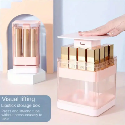 Press And Lift Lipstick Storage Organizer