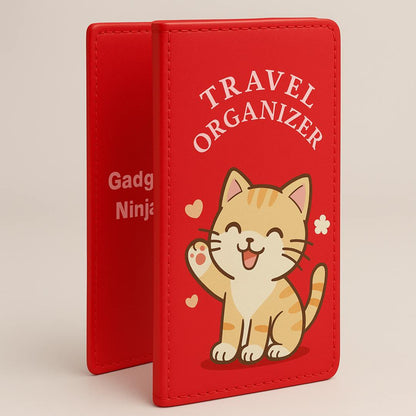 Multipurpose Documents Cards Organizer  - Cat Red