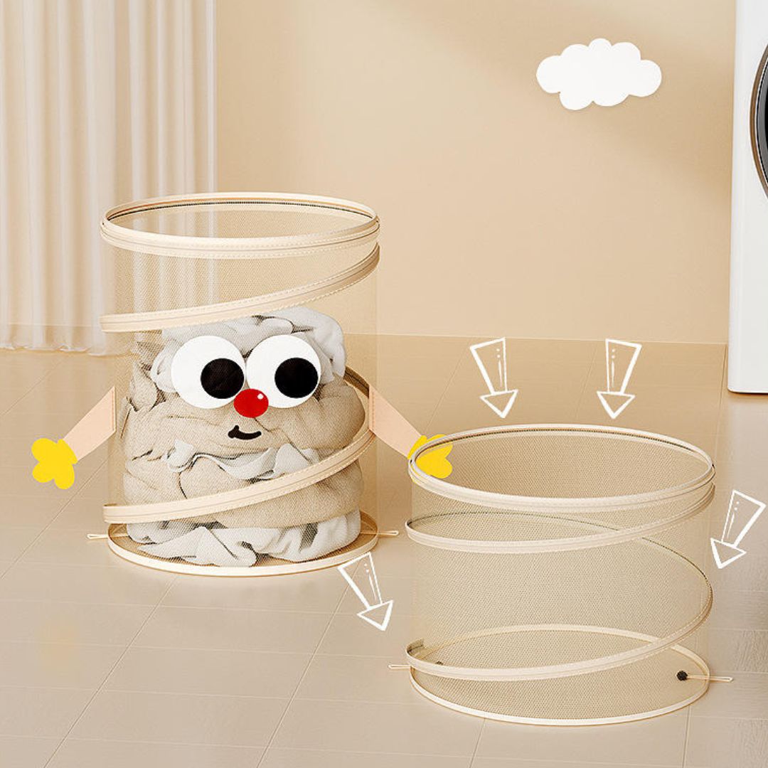 Cute Collapsible Laundry Basket For Clothes Toys Home Use