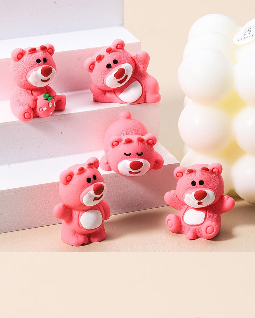 Cheerful Pink Bear Miniature