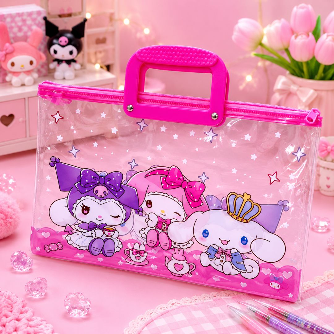 Kuromi Long Transparent Plastic Zipper Envelope