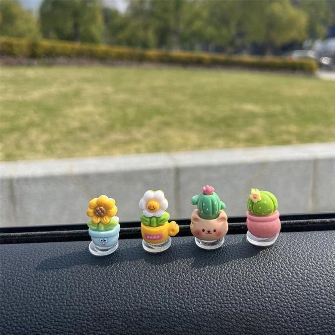 Mini Cute Plant Dashboard Figurines for Car, Home & Office