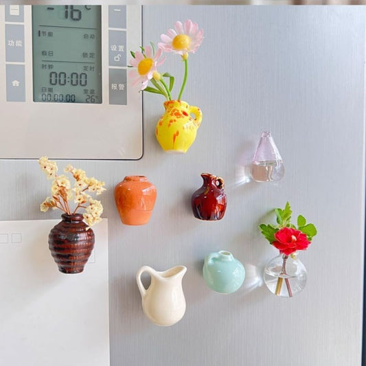 Mini Vase Magnets for Fridge
