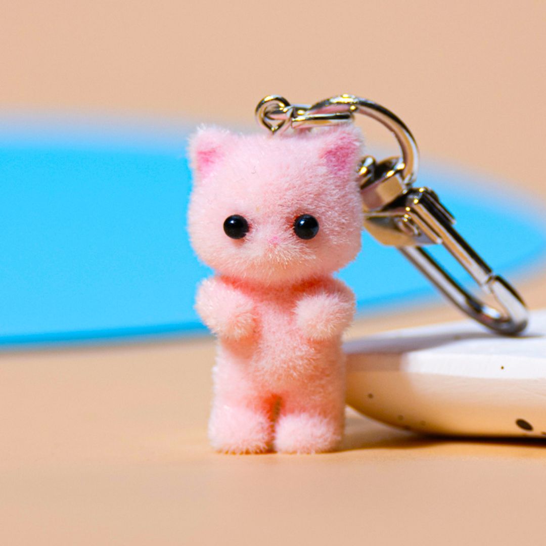 Cute Plush Cat Keychain Set